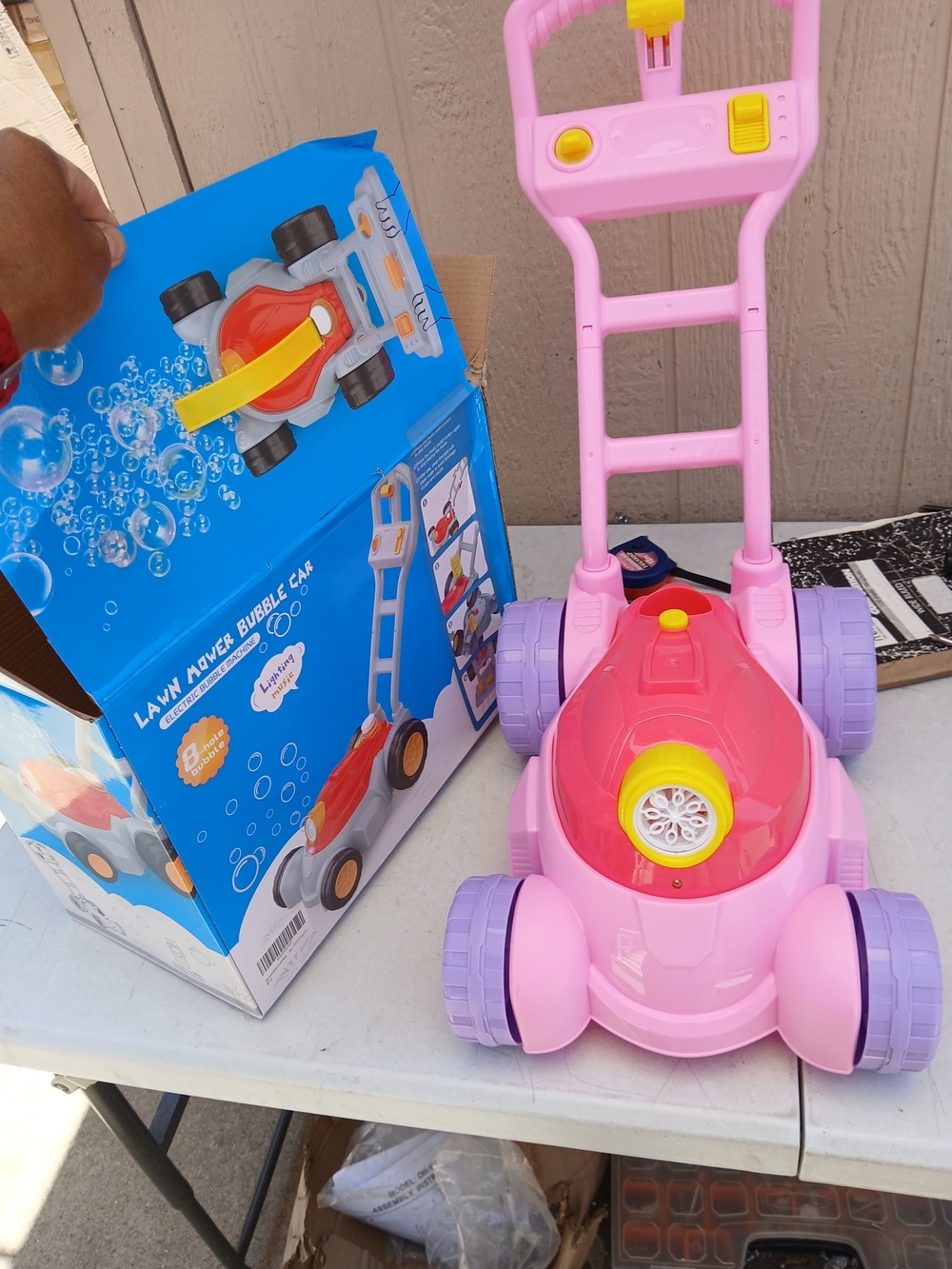 Kids Bubble Mower Push Toy - Pink